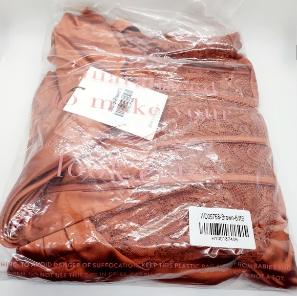 Hello Molly Swan Lake Maxi Dress Brown Size XS NWT - Picture 3 of 6